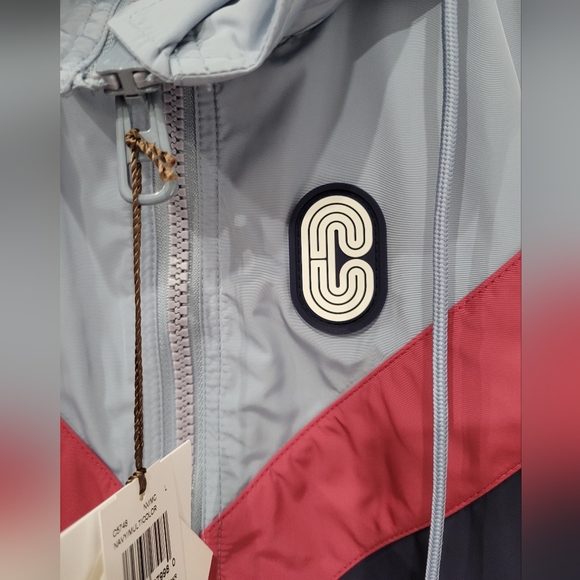 Coach Convertible Chevron Windbreaker Multicolor Jacket Women's Size Large NWT - Picture 4 of 8
